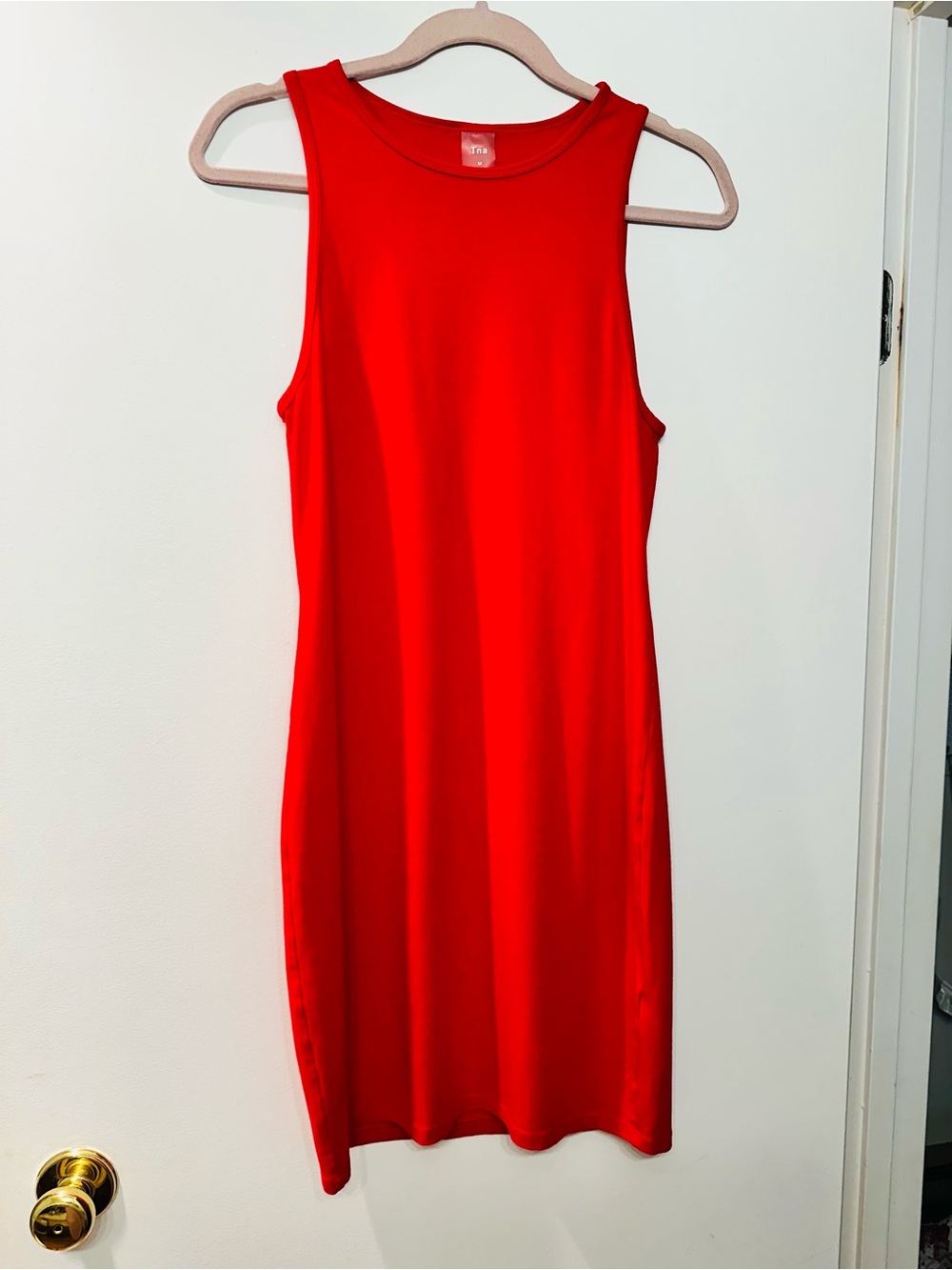 Aritzia TNA Seamless Body Kaplan Red Bodycon Mini Dress M - Picture 5 of 7